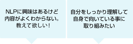 NLPに興味はあるけど内容がよくわからない/自分をしっかり理解して自身で向いている事に取り組みたい