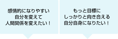 感情的になりやすい自分を変えて人間関係を変えたい！/もっと目標にしっかりと向き合える自分自身になりたい